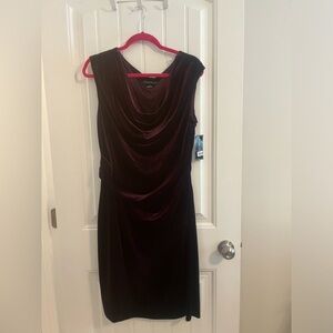 Jessica Howard Velvet Wine colored Dress. size 18